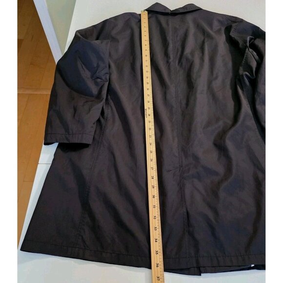 Bugatti Coat Men 52R Black Water Repellent Mackintosh Buttons Pockets Minimalist - Picture 6 of 16